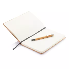 Kork A5 Notizbuch mit Bambus Stift und Stylus