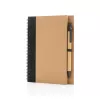 Kraft spiral notebook with pen