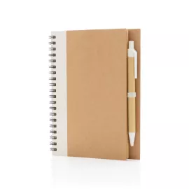 Kraft spiral notebook with pen