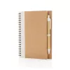 Kraft spiral notebook with pen