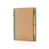 Kraft spiral notebook with pen