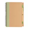 Kraft spiral notebook with pen