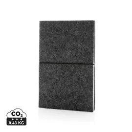 GRS certified recycled felt A5 softcover notebook