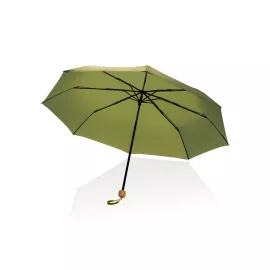 20.5" Impact AWARE™ RPET 190T Pongee bamboo mini umbrella