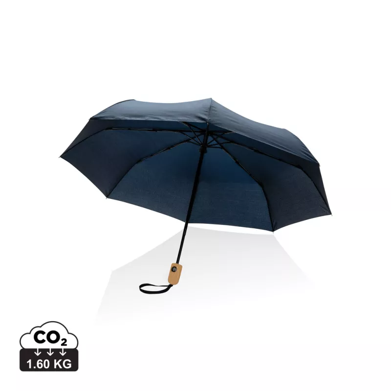 21" Impact AWARE™ RPET 190T bamboo auto open/close umbrella