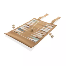 Set gioco pieghevole in sughero dama e backgammon Britton